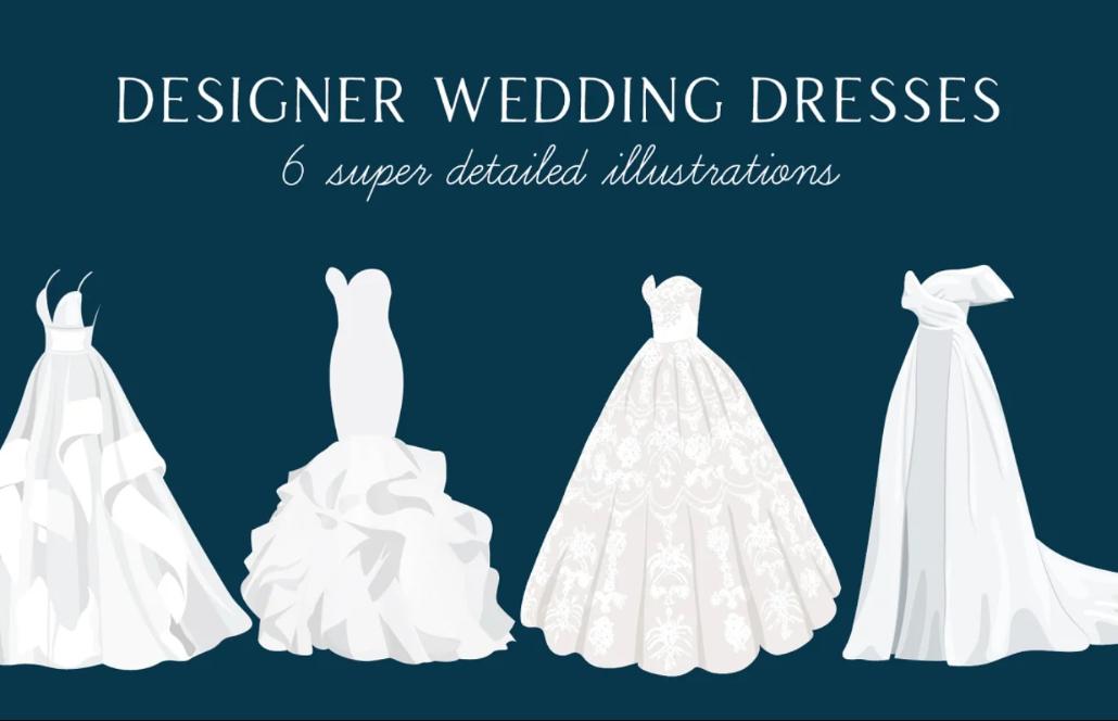 Wedding Dresses Illustration Set