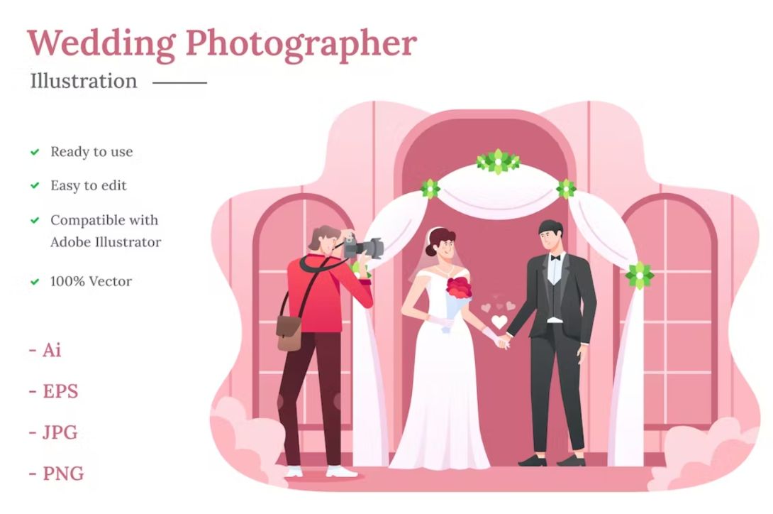 Wedding Photographer Illustration Design