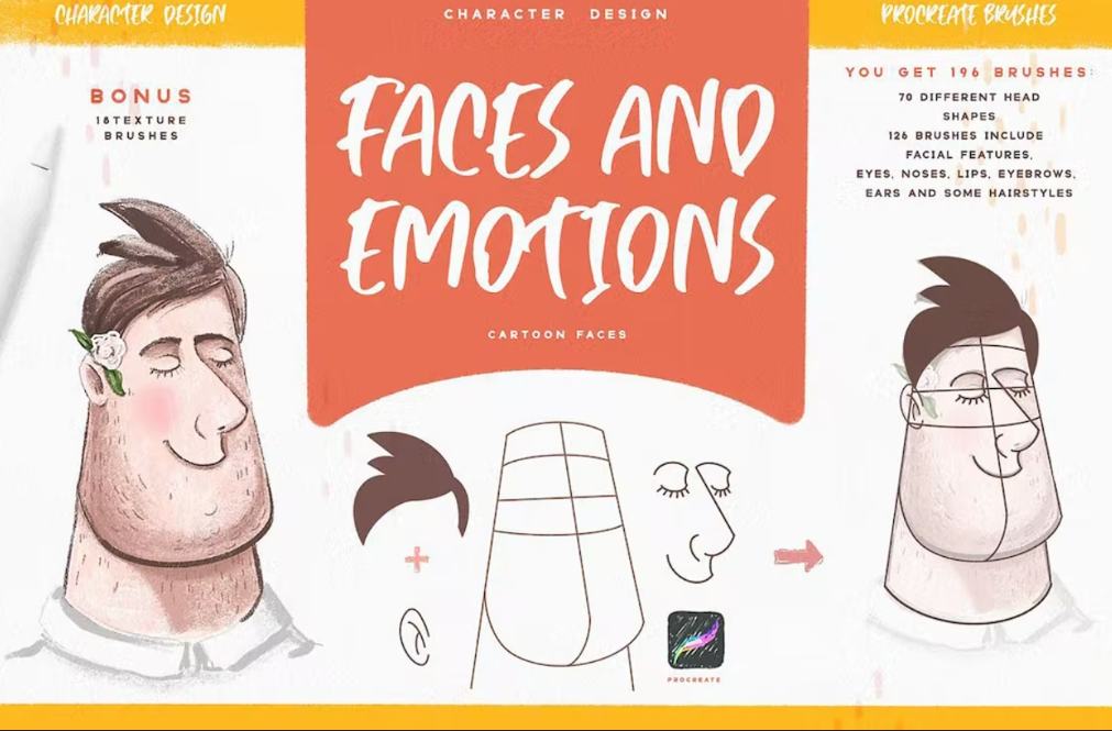 faces and Emotions Brushes Procreate