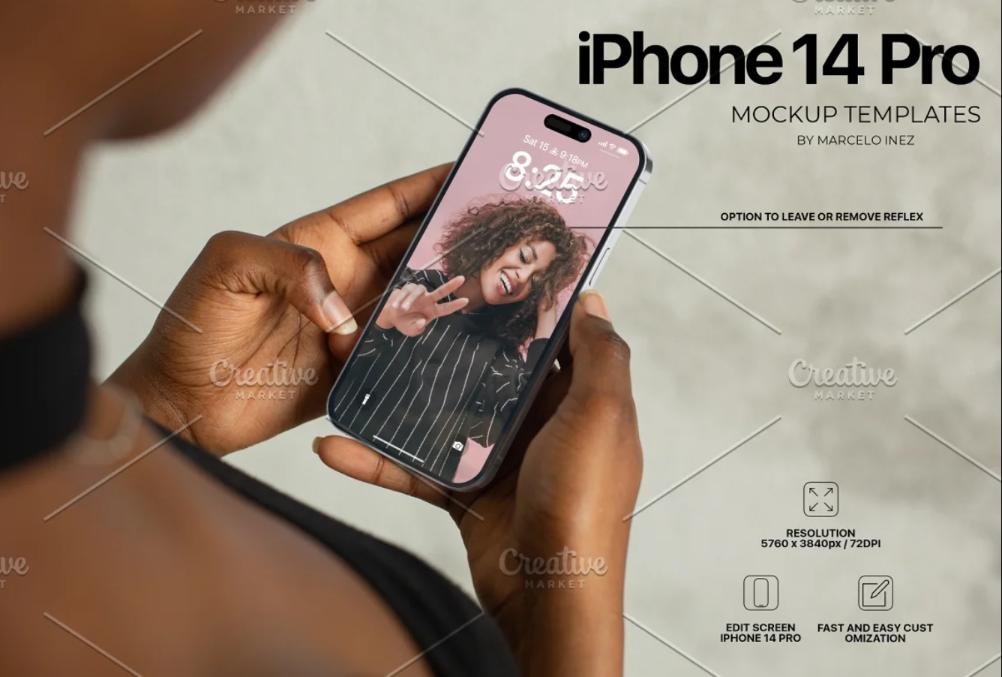 iPhone 14 in Hand Mockup
