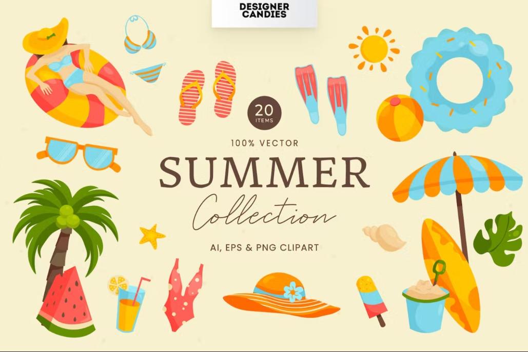 20 Unique Summer Vector Collection
