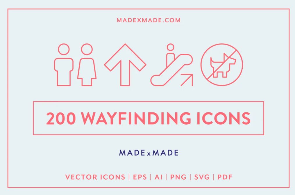 200 Wayfinding Icons Set