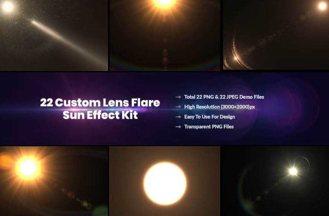22 Sun Flare Effects Kit
