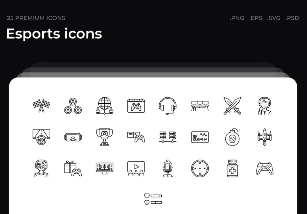 25 Customizable Icons Set