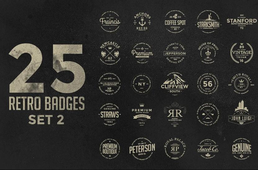 25 Retro Badges Template
