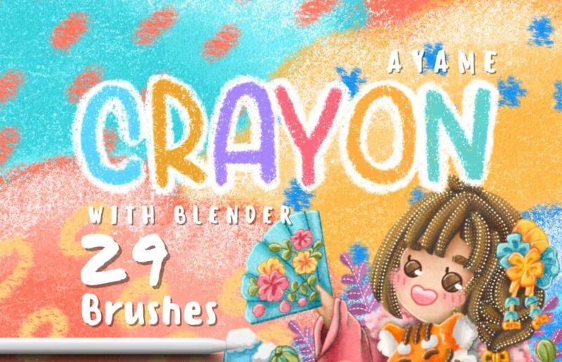 29 Professional Crayon Textures Set