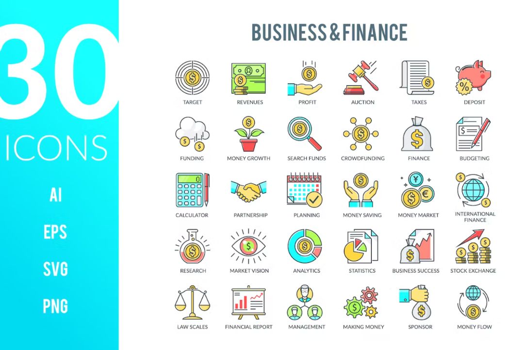 30 Unique Finanace Icons Set
