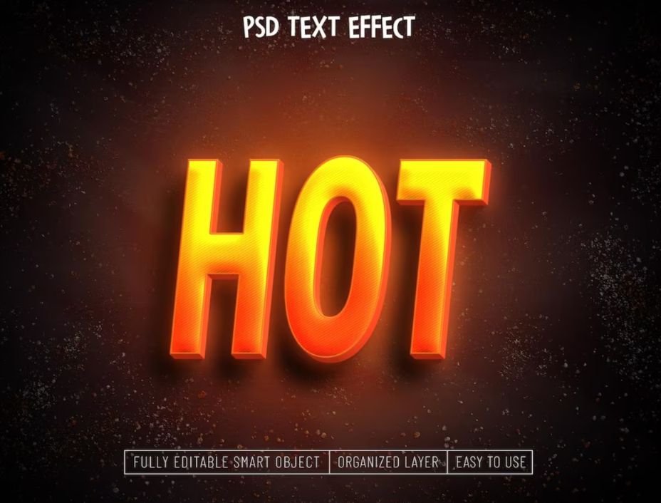 3D Hot Text Effect Free