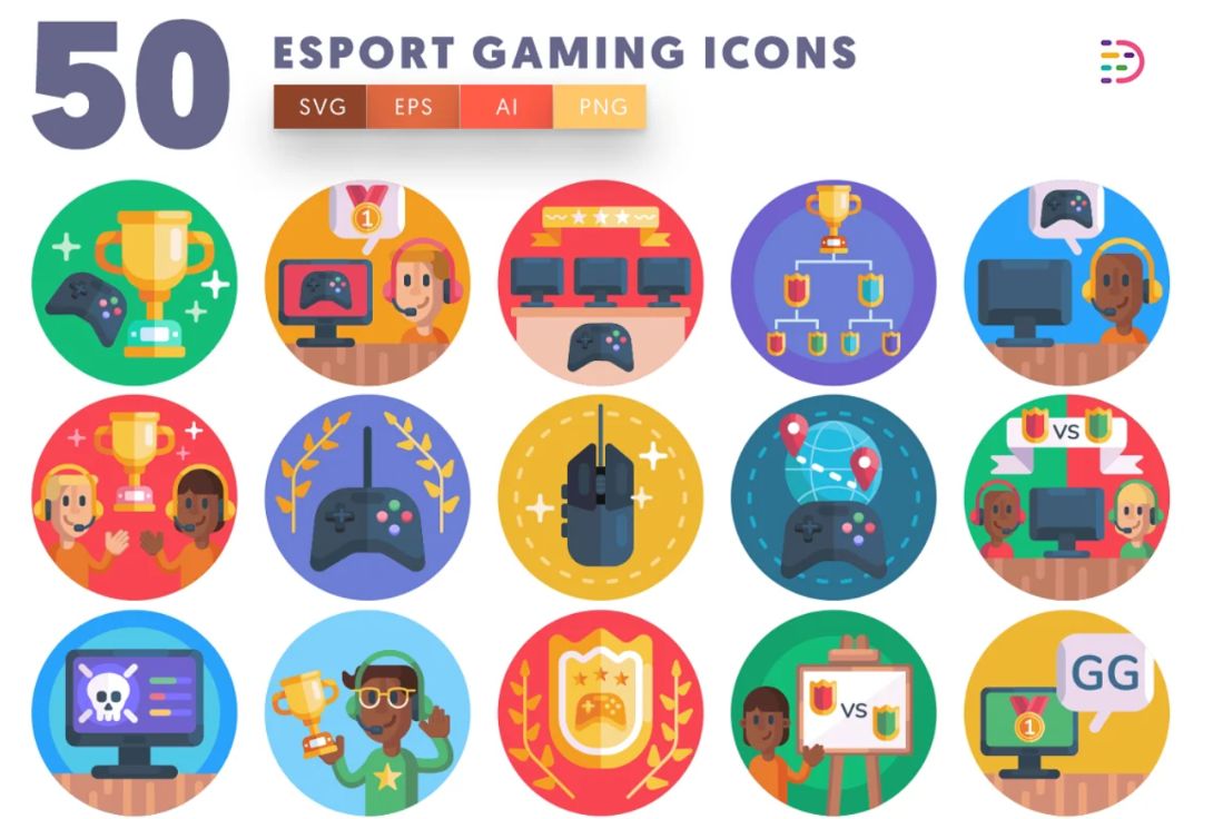 50 Gaming Vector Icons