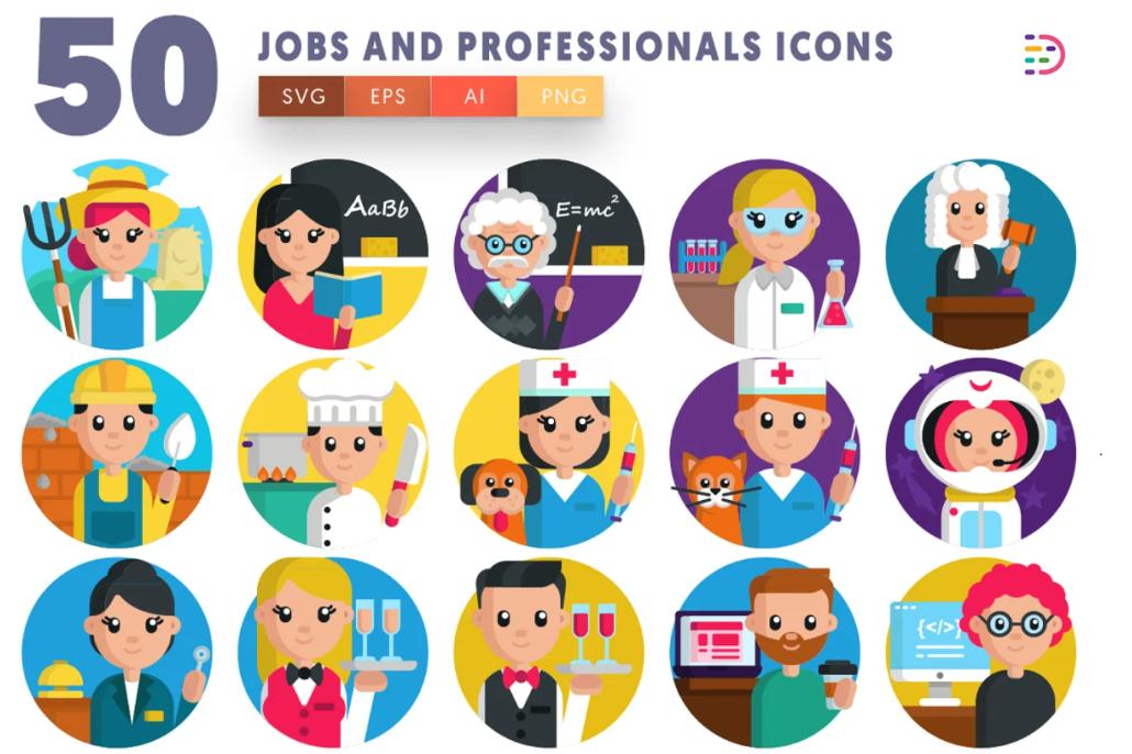 50 Job and Professional Icons