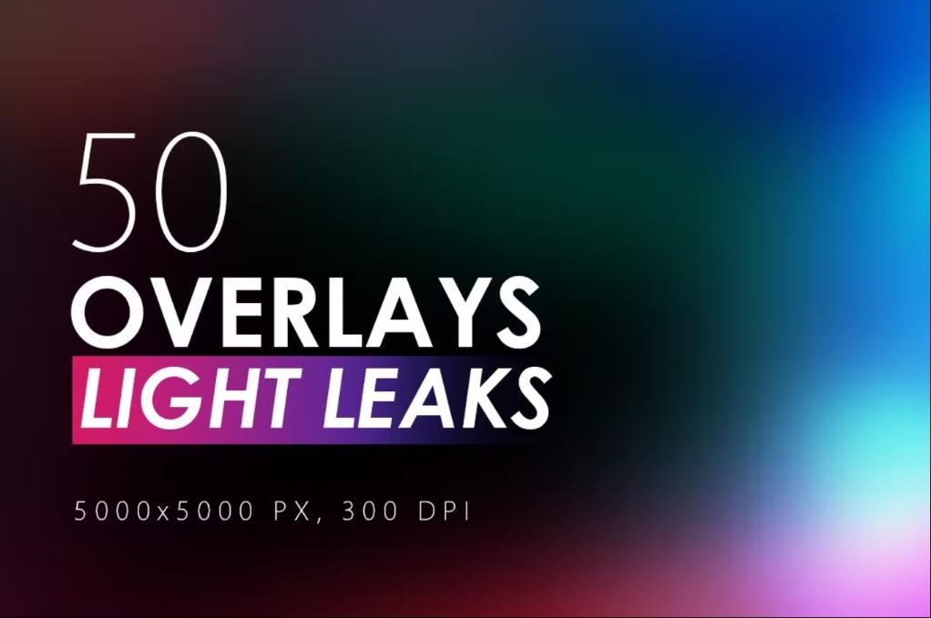 50 Light Leaks Overlays Set