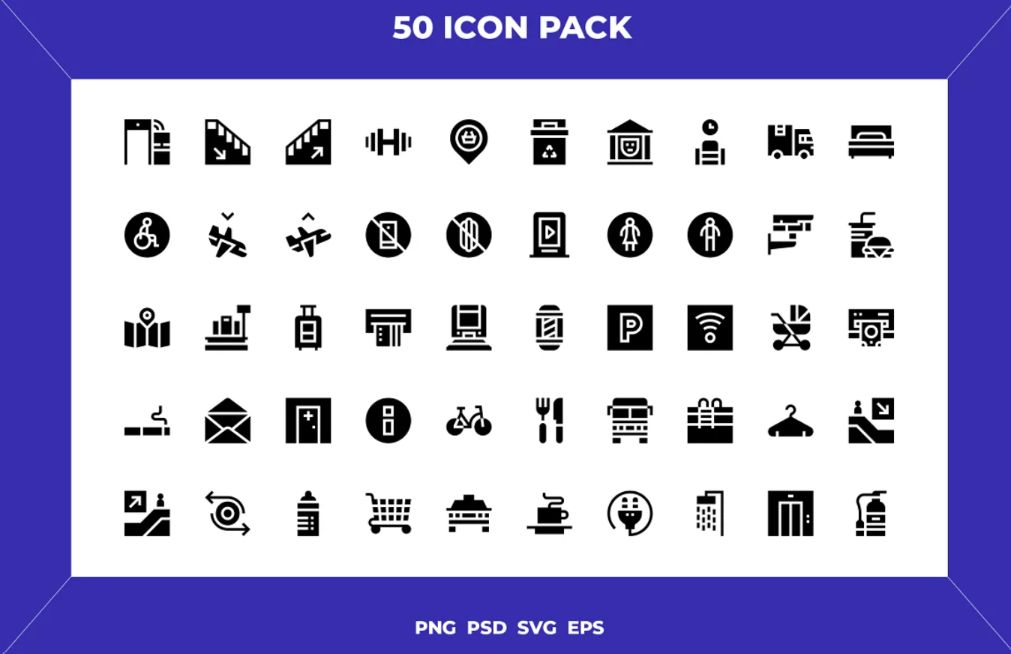 50 Unique Navigation Icons Pack