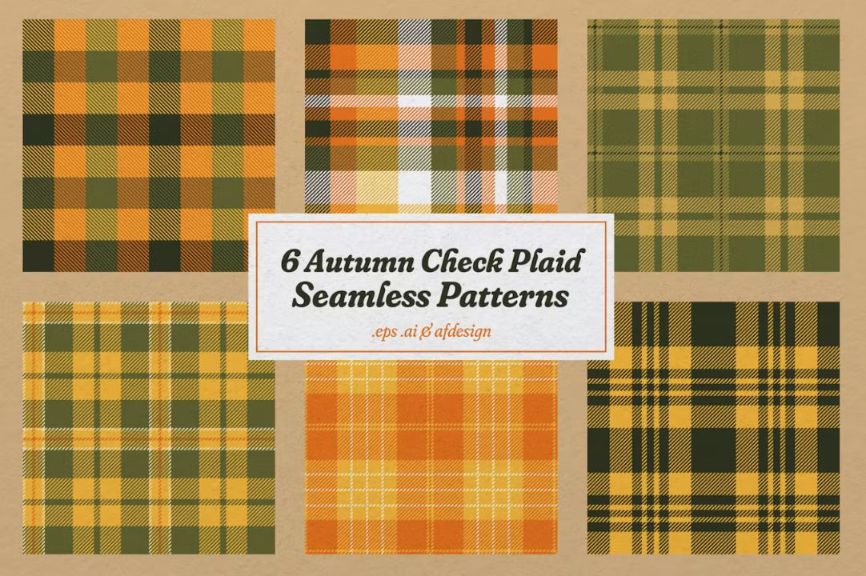 6 Autumn Check Pattern Designs