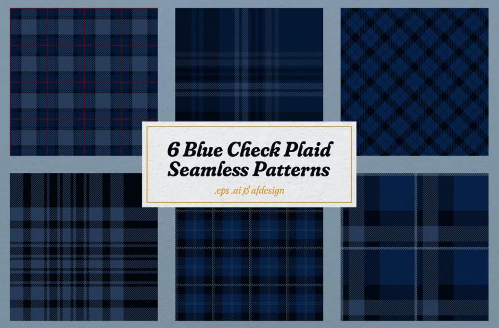 6 Blue Check Pattern Designs