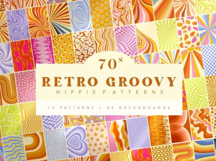 15+ Retro Groovy Patterns PNG Free Download