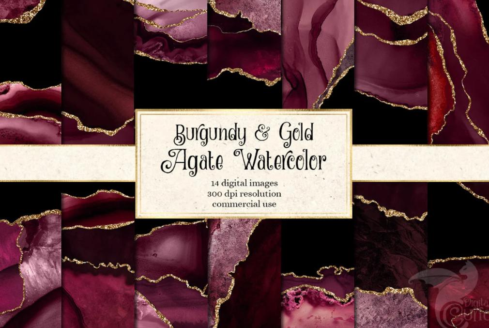 Burgundy and Gold Textures