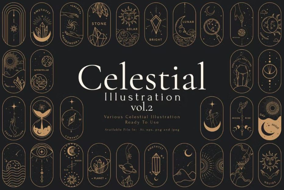 Celestial Vector Illustrations Set
