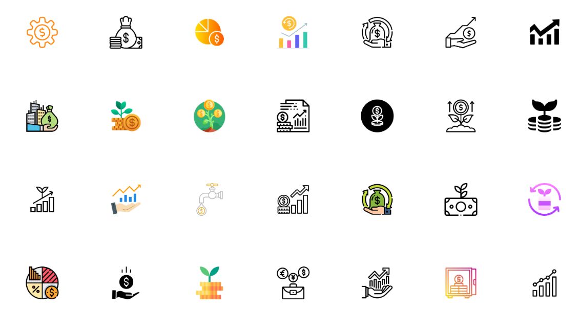 Colorful Flat Finanace Icons