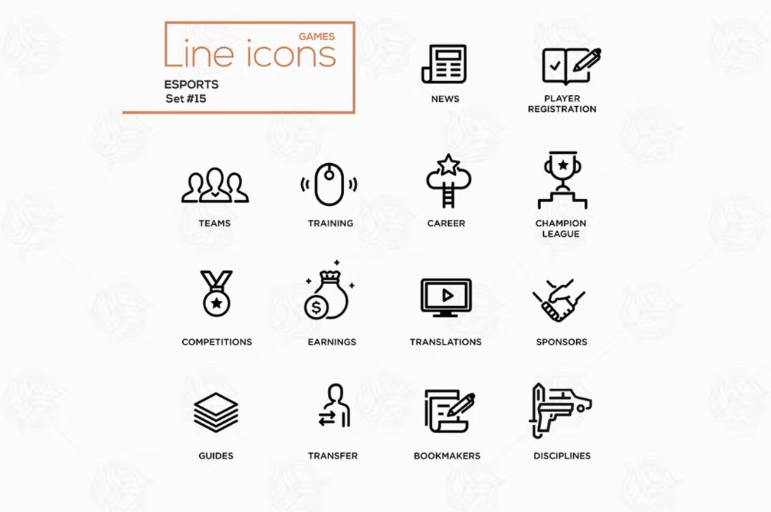 Creative Line Style Icons Set