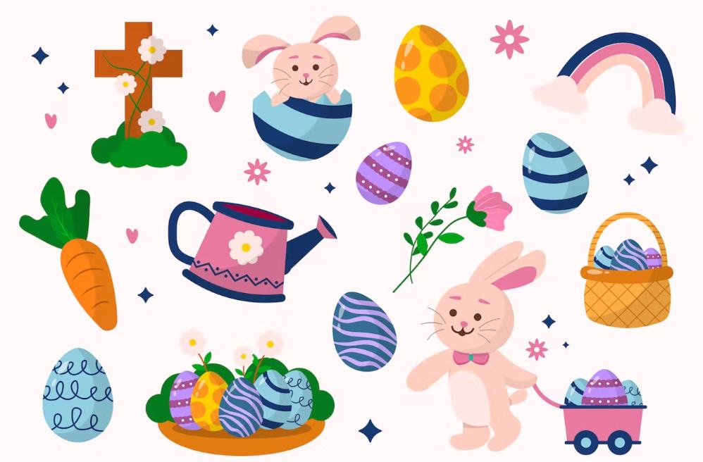 Cute Easter Elements Set