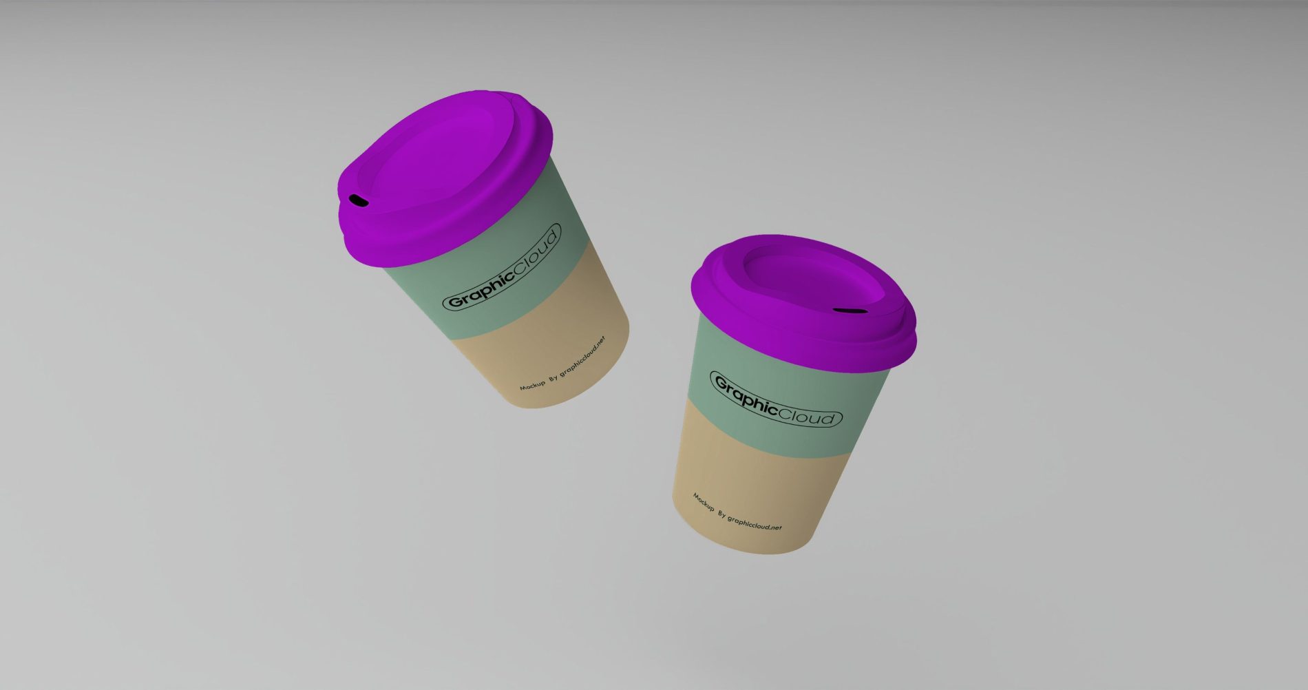 Coffee Cup Mockup In Air View