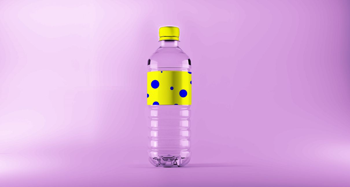 Front View Platic Bottle PSD Mockup