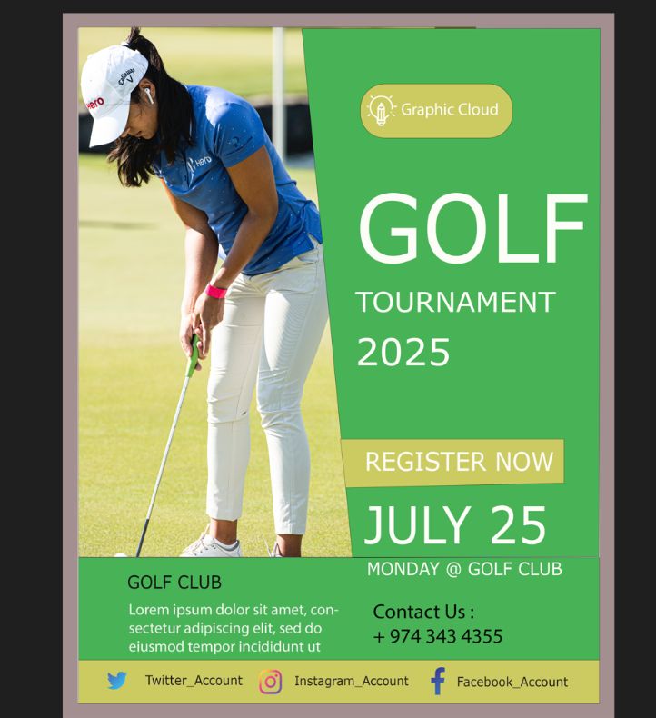 Free Golf Tournament Poster Templat