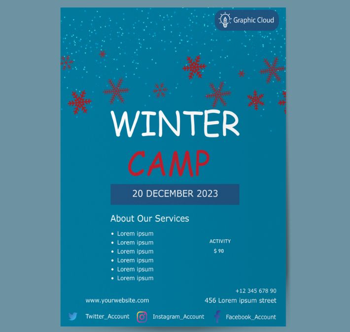 Free Winter Camp Flyer Template