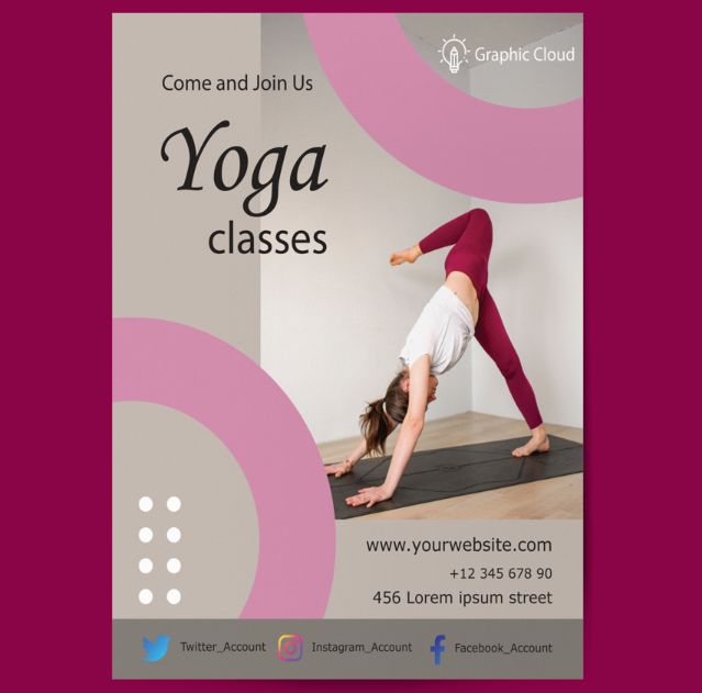 Free Yoga Classes Flyer Template