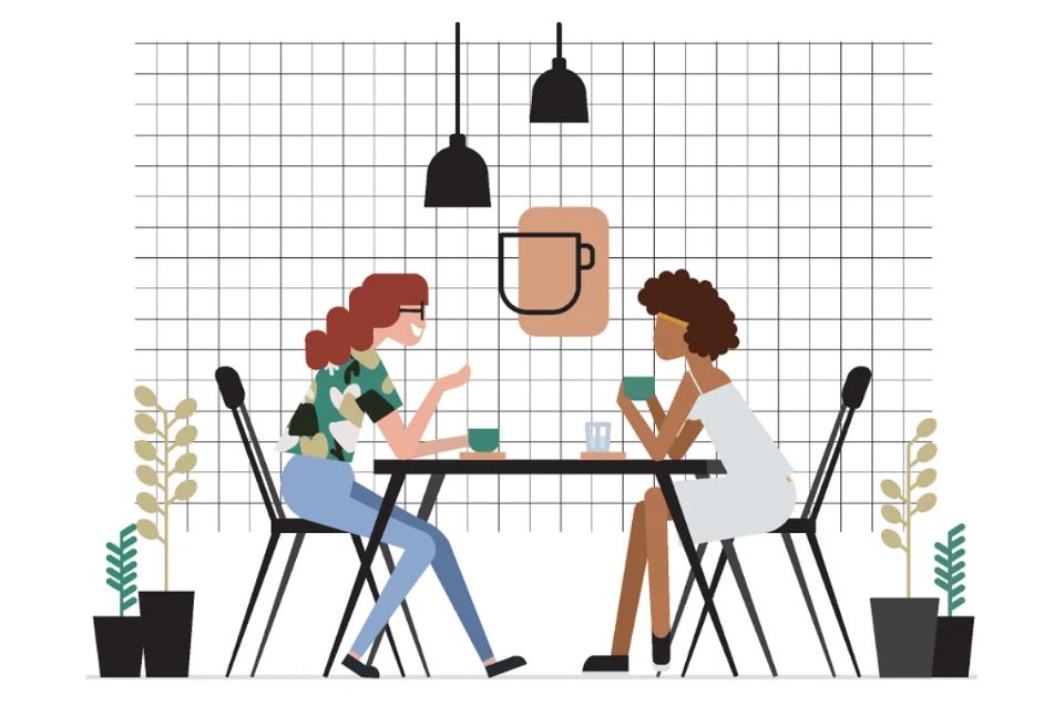 Friends at a Cafe Illustrations
