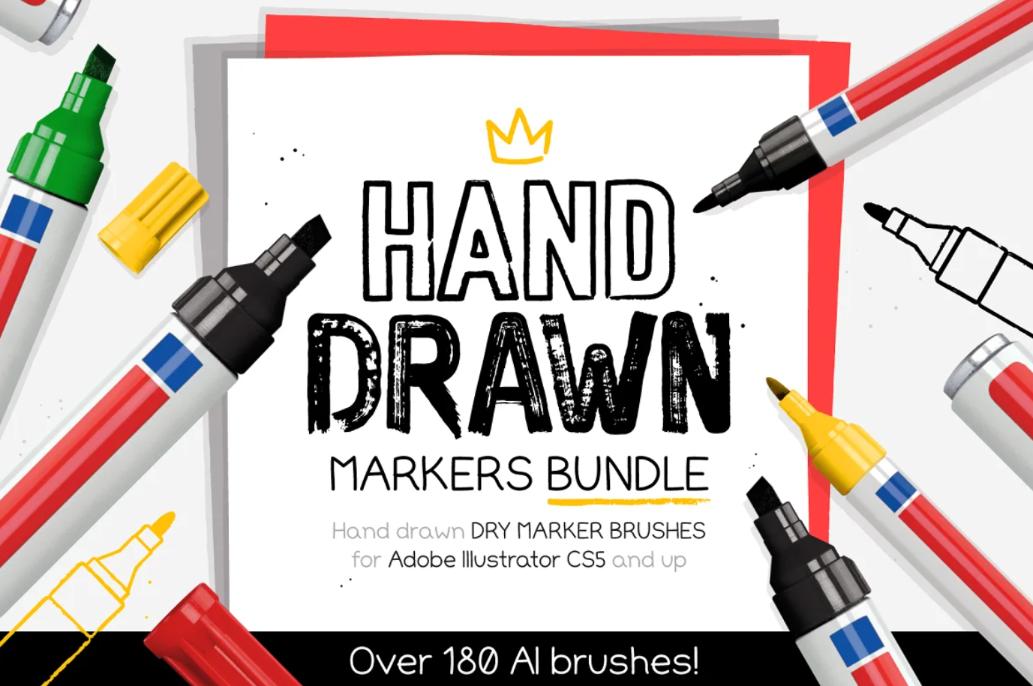 Hand Drawn Markers Bundle Set