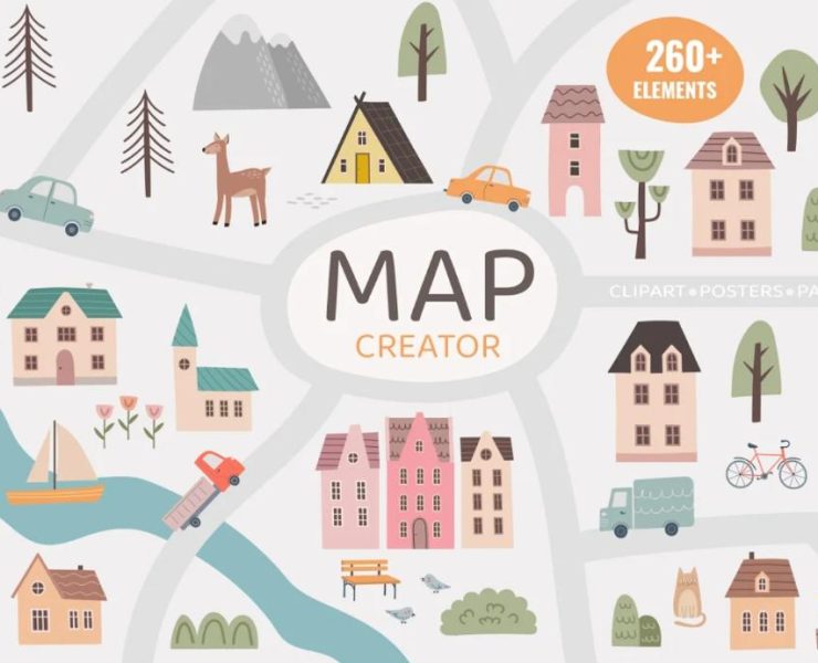 15+ Kids Map Creator Illustration Free Download