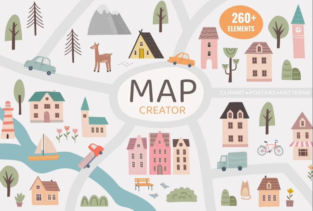 Kid's Map Creator Set - Design Cuts