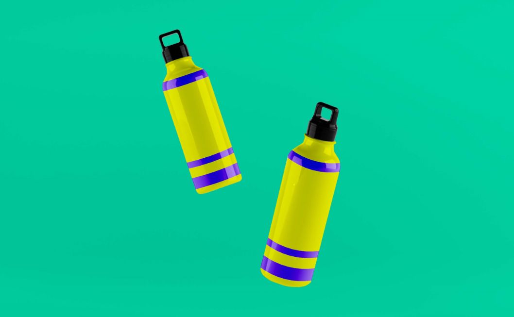 In Air Bottle Mockup PSD
