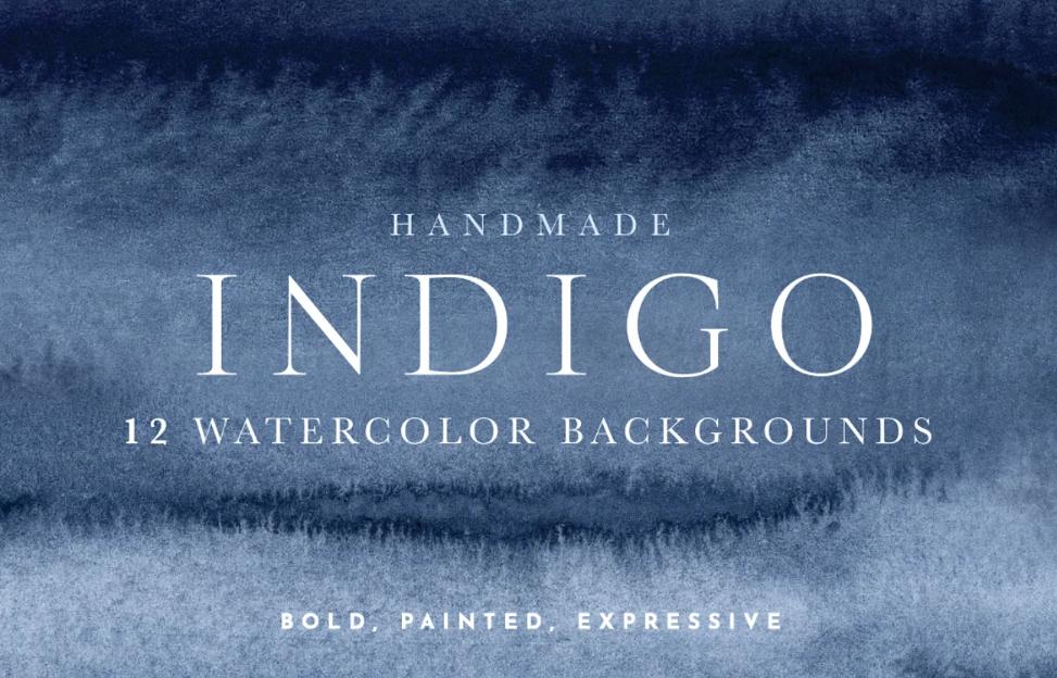 Indigo Watercolor Textures Set
