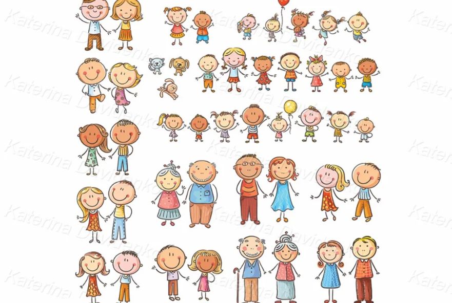 Isolated Family Clipart Element