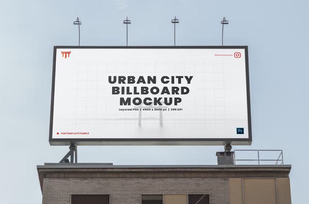 Large City Billboard Mockup