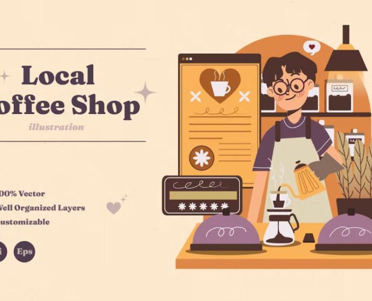 15+ Coffee Shop Illustrations Ai Free Download