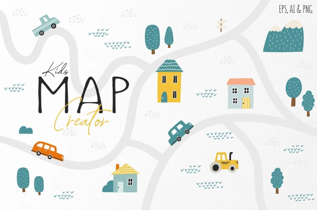 Modern Kids Map Creator Kit