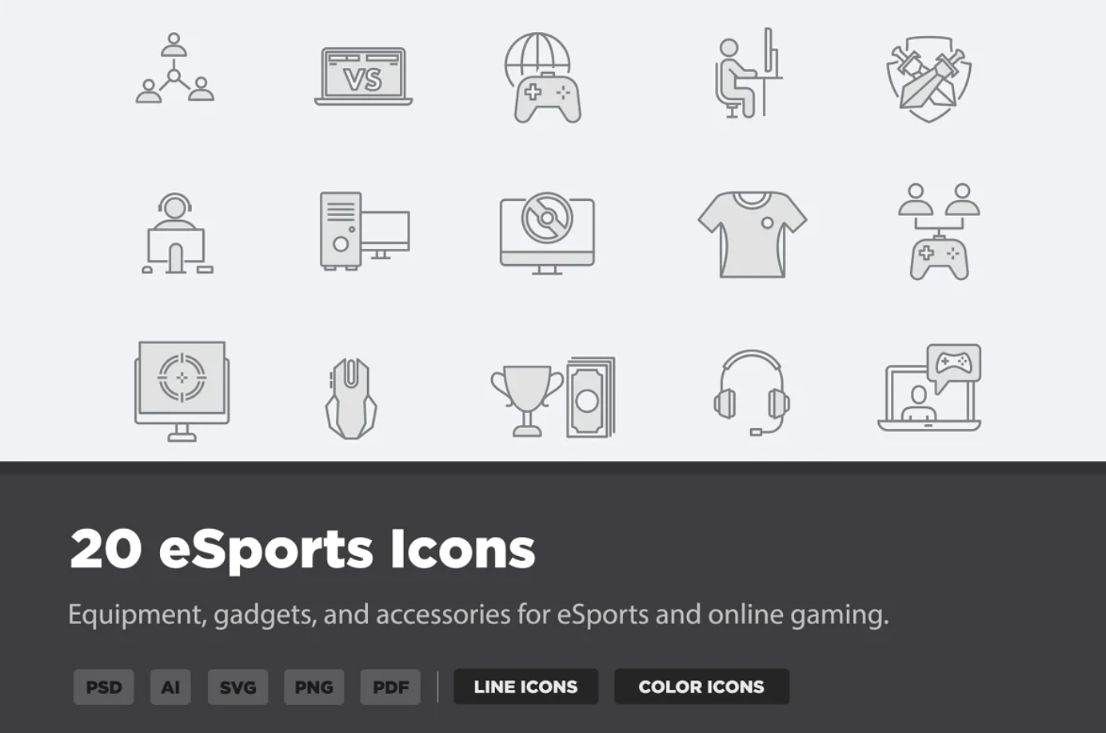 Online Gaming Icons Set