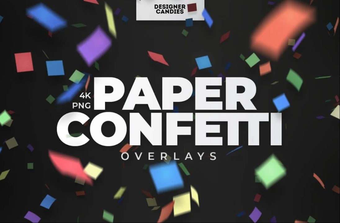 Paper Confetti Overlays PNG