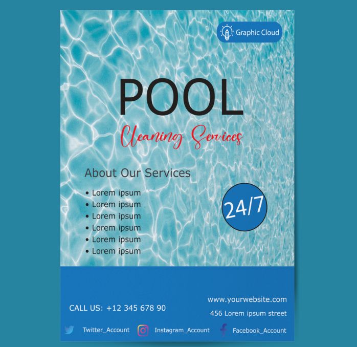Pool Cleaning Services Flyer Template
