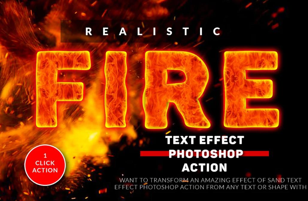 Realistic Fire Text Action
