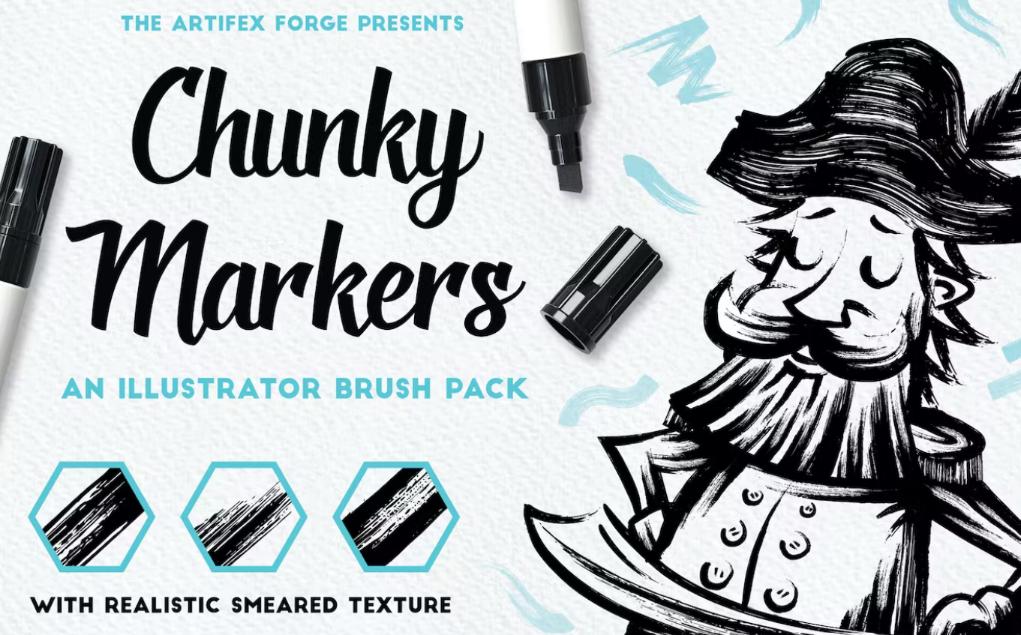 Realistic Illustrator markers Pack