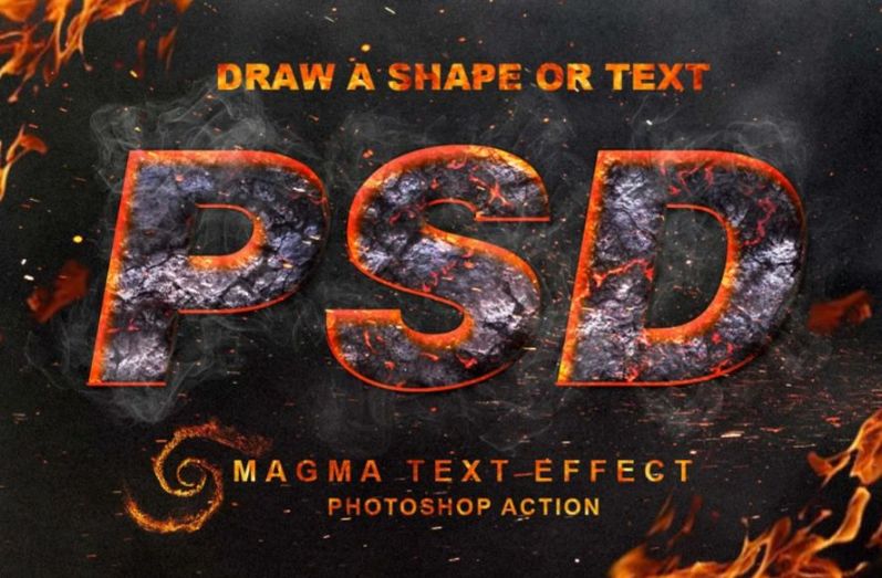 Realistic Magma Photoshop Action