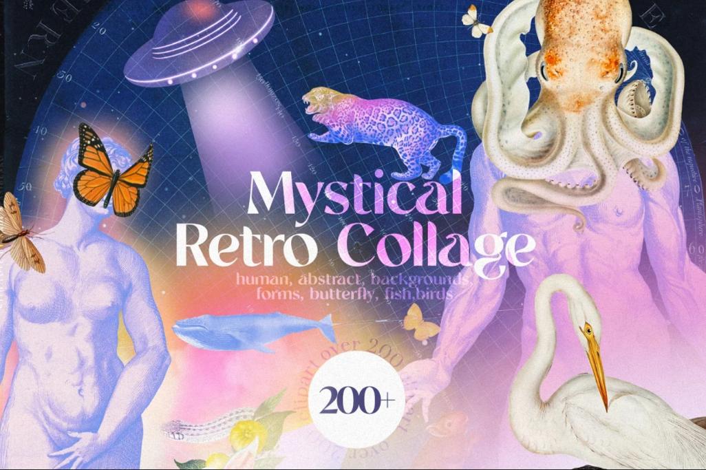 Retro Mystical Collages Set
