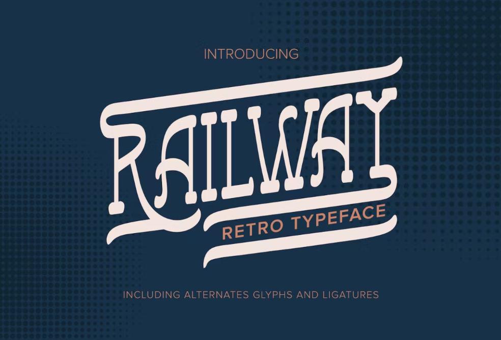 Retro Railway Style Typeface
