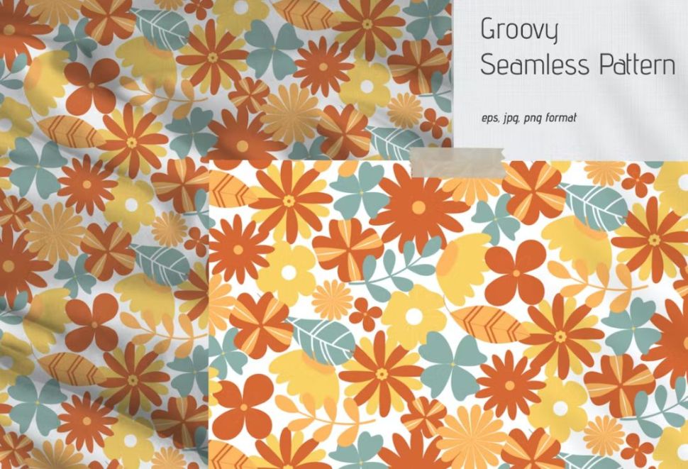 Seamless Groovy Flower Patterns