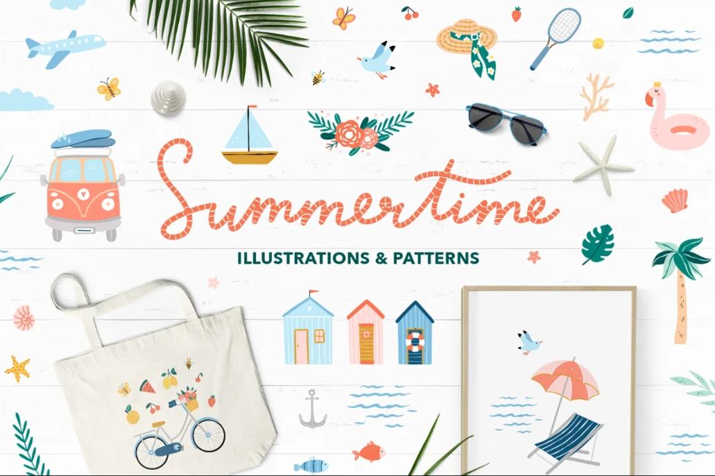 Summertime Illustrations and Pattern Designs