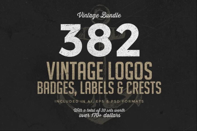 Vintage Badges and labels Set